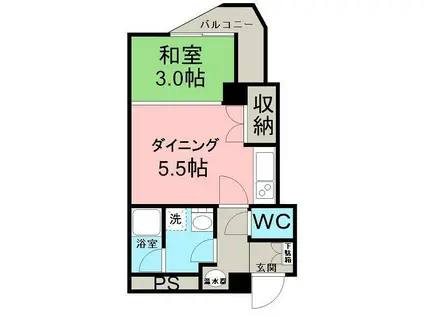 メゾンドリバージュ(1DK/1階)の間取り写真