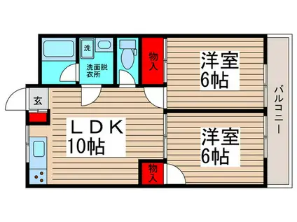 ダイキビル(2LDK/3階)の間取り写真
