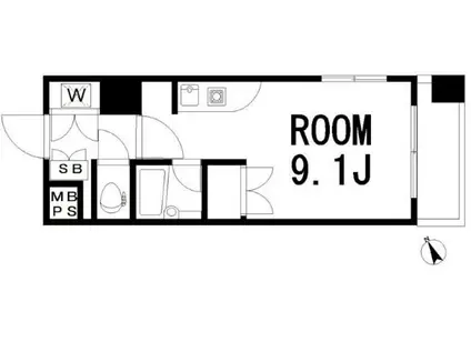 ジェイパーク代々木(1K/3階)の間取り写真