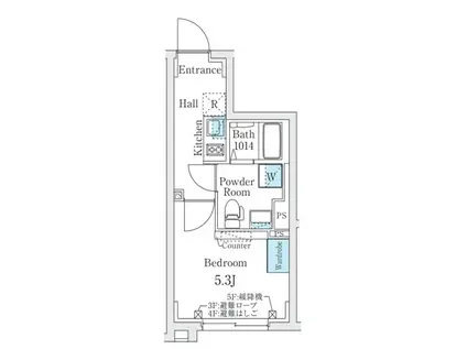 FIKA代々木上原 フィーカ代々木上原(1K/4階)の間取り写真