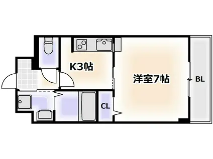 ジュネスO.C.U-II(1K/3階)の間取り写真