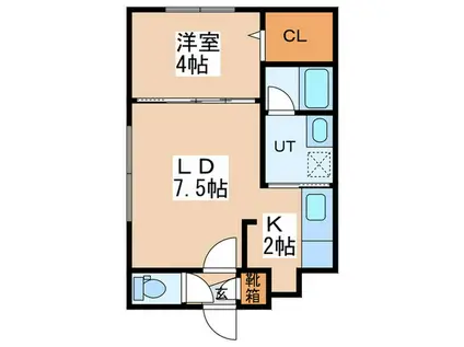 ラフィネ北円山(1LDK/2階)の間取り写真