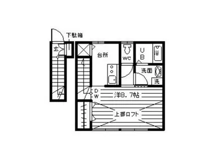 コリーネ赤木(1K/2階)の間取り写真
