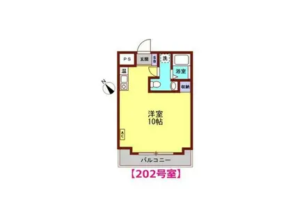 オリンピア中央通町(ワンルーム/2階)の間取り写真