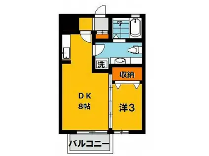 ルミエール(1LDK/1階)の間取り写真