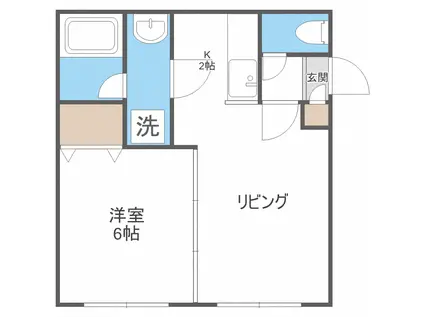 ワイルドベリー幌平橋(1LDK/2階)の間取り写真
