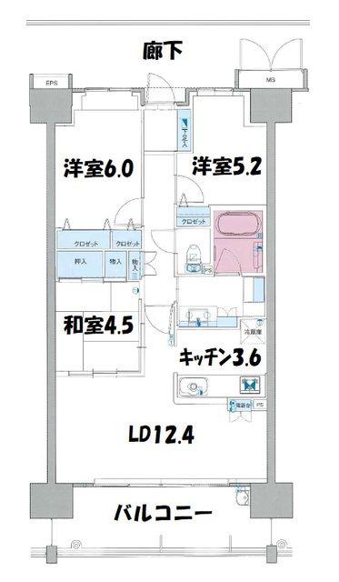 ポレスター東尾道駅前1003(3LDK/10階)の間取り写真