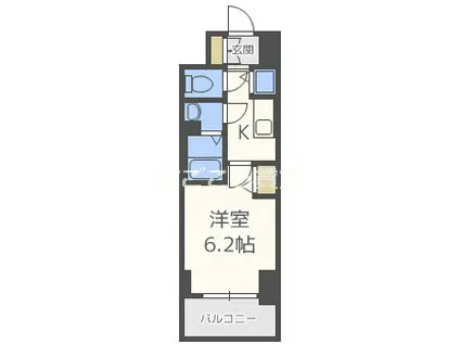 プレサンス北浜パレス(1K/13階)の間取り写真