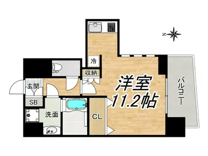 セイワパレス京町堀(ワンルーム/11階)の間取り写真