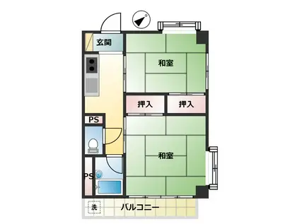 栄コーポ(2K/2階)の間取り写真