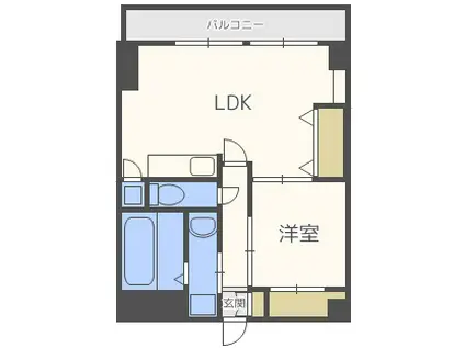 パークモダン新大阪(1LDK/4階)の間取り写真