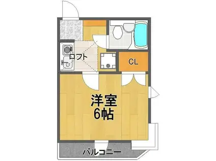 ベルトピア熊谷3(1K/1階)の間取り写真