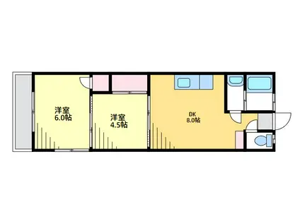 としみ苑(2DK/2階)の間取り写真