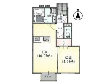 EUPHORIA(1LDK/1階)の間取り写真