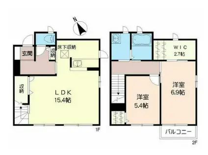 ディアス中嶋(2LDK/1階)の間取り写真