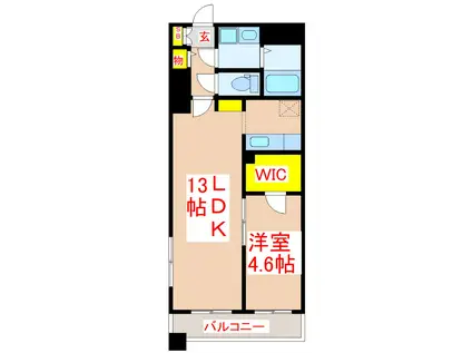 コンフォートNAN-A(1LDK/6階)の間取り写真