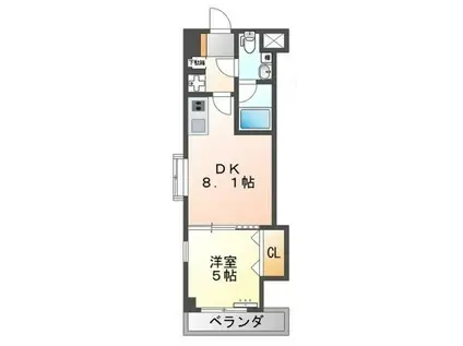 フィオーレ宇津木(1DK/3階)の間取り写真