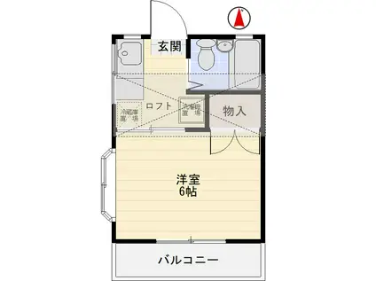 リバーホープ(1K/2階)の間取り写真