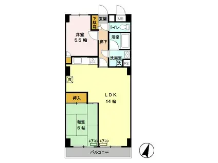 プレジール井山(2LDK/1階)の間取り写真