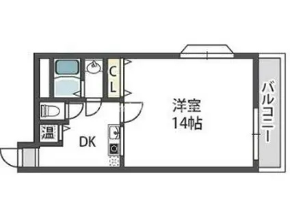 ヴェローナ(1DK/4階)の間取り写真