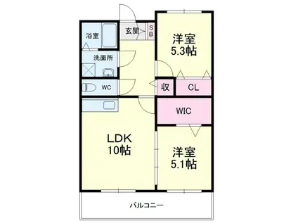 FGM1ST(2LDK/4階)の間取り写真