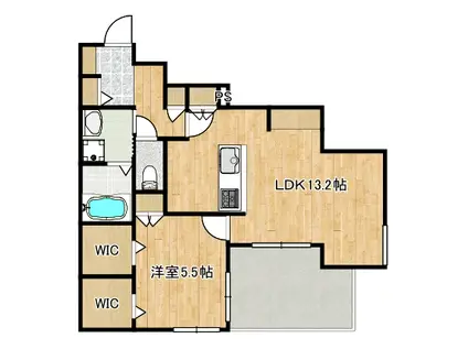 DEL・SUR COURTデルスールコート(1LDK/3階)の間取り写真