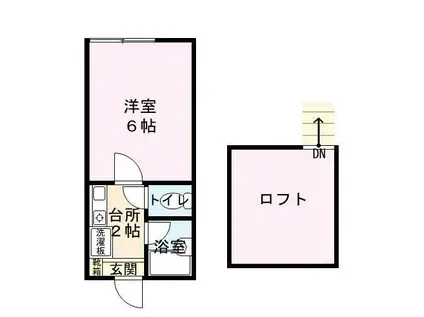 ベルトピア9(1K/2階)の間取り写真