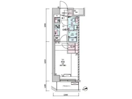 ジェノヴィア蒲田IIスカイガーデン(1K/2階)の間取り写真