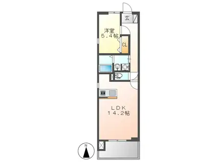 THE BRICKS(1LDK/3階)の間取り写真