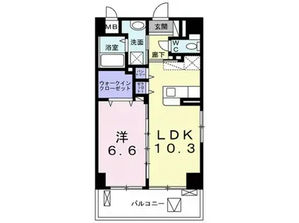 ヴィラ・アンソレイユ(1LDK/8階)の間取り写真