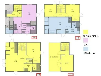 桜戸建A(3SLDK/1階)の間取り写真