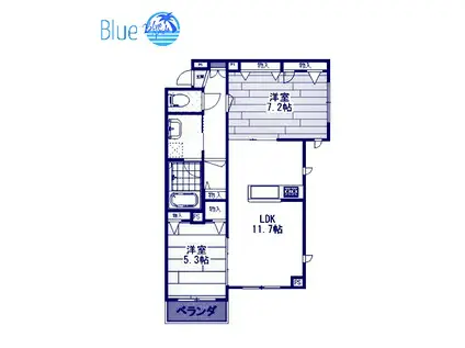 GRAND ARBRE (2LDK/2階)の間取り写真