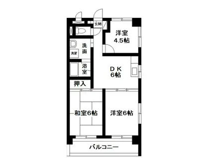 原島ハイツ(3DK/3階)の間取り写真