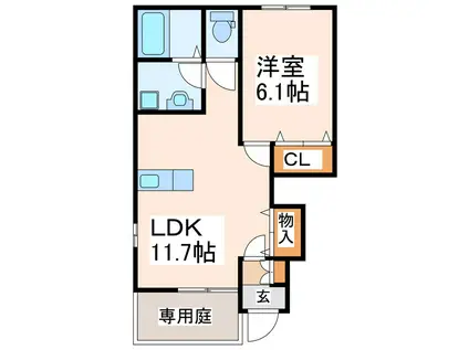M・MコンフォルトII(1LDK/1階)の間取り写真