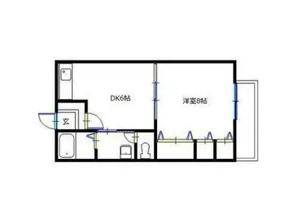 アンダンテ(1DK/1階)の間取り写真