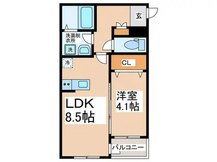 PREMIUM GARDEN りんくう(1LDK/1階)の間取り写真