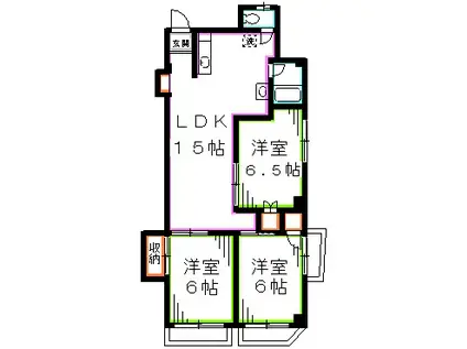 メゾン西荻窪(3LDK/2階)の間取り写真