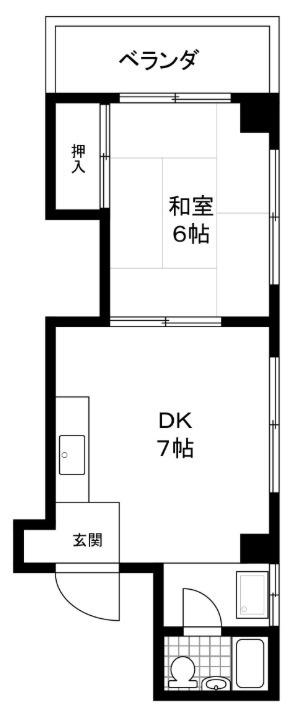 野村ビル(1DK/3階)の間取り写真