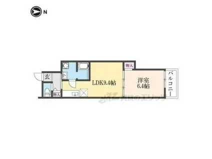 クレアール芝辻町(1LDK/3階)の間取り写真