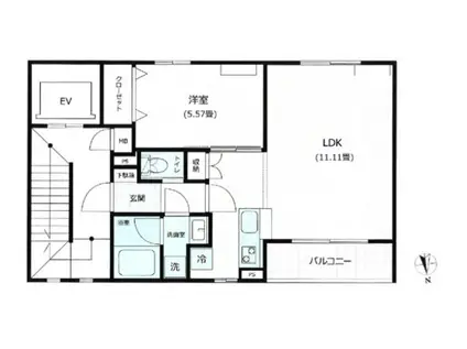MUSICA FLORA ムジカフローラ(1LDK/3階)の間取り写真