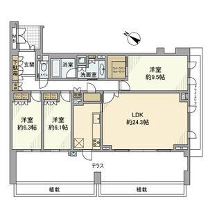 アネシア本山(3LDK/1階)の間取り写真