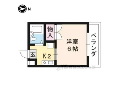 カティワン(1K/1階)の間取り写真