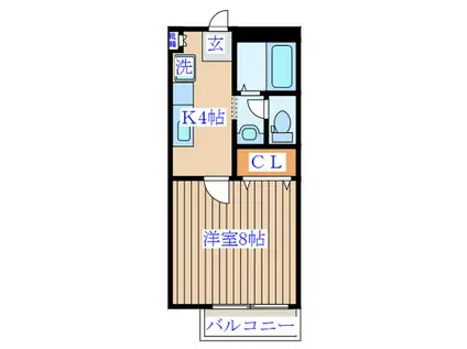 椿ハイツ(1K/2階)の間取り写真