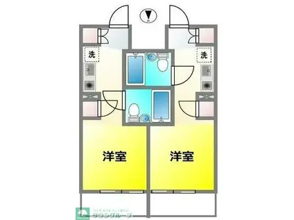 プリンセスコート赤堤(ワンルーム/3階)の間取り写真