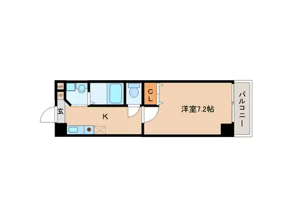 インペリアル奈良大宮(1K/7階)の間取り写真