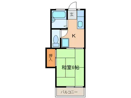 オードリービル(ワンルーム/5階)の間取り写真