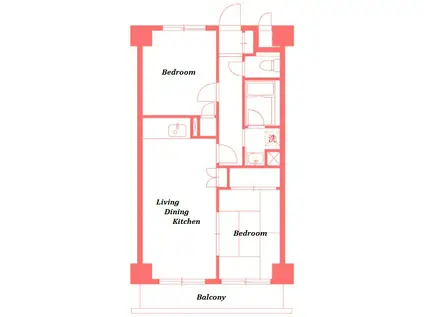 KDXレジデンス鶴見(2LDK/4階)の間取り写真