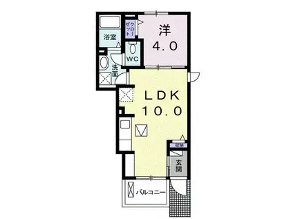 ソレイユ(1LDK/1階)の間取り写真