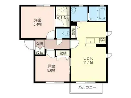 メゾン清里二番館C(2LDK/2階)の間取り写真