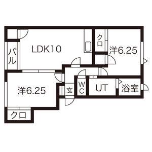 ストリームA棟(2LDK/2階)の間取り写真